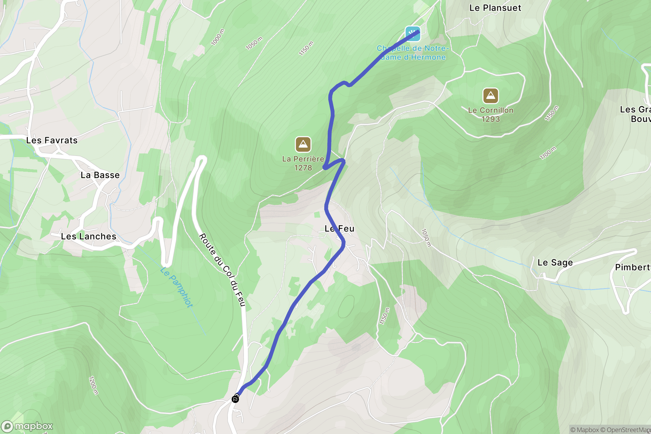 Lullin : carte du parcours de randonnée - France