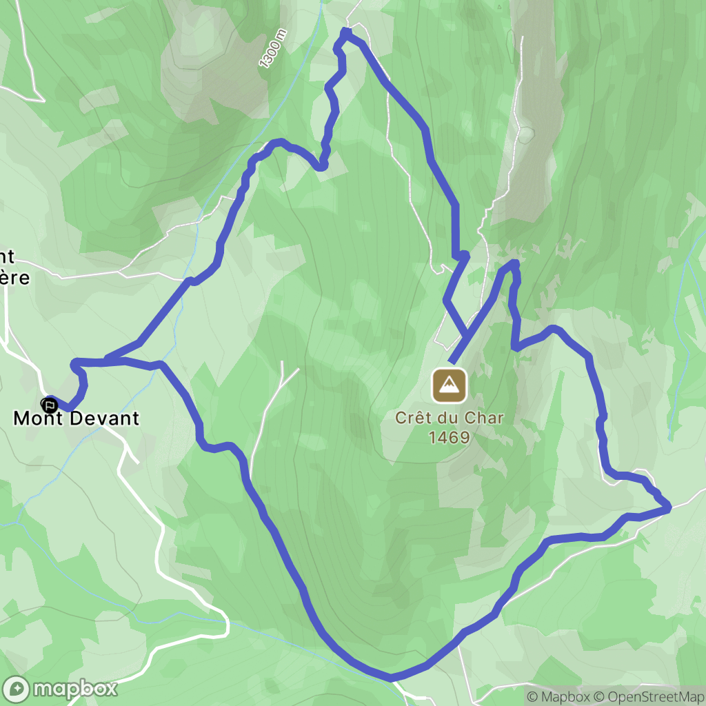 Bellecombe-en-Bauges : carte du parcours de randonnée - France