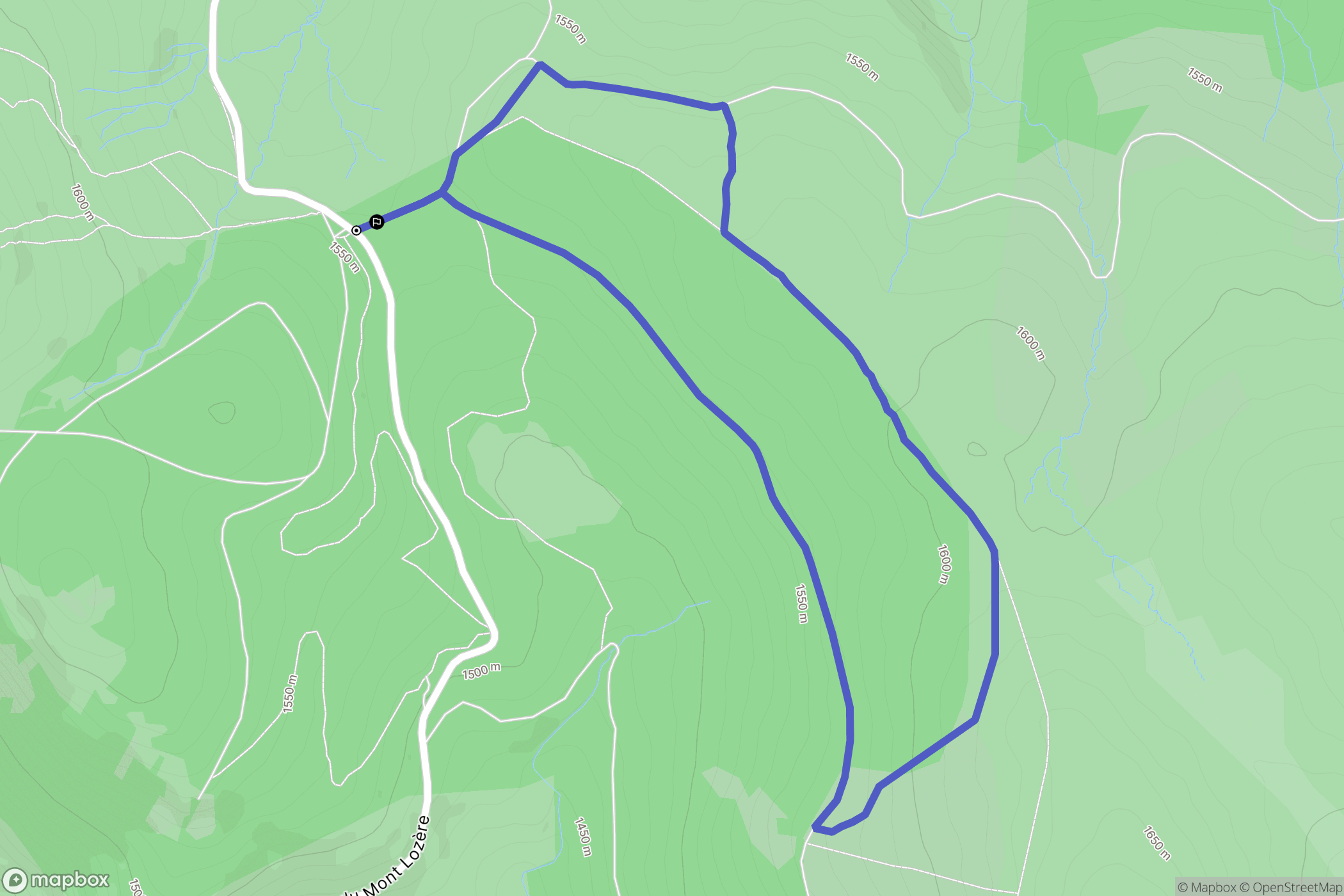 Pont-de-Montvert-Sud-Mont-Lozère : carte du parcours de randonnée - France