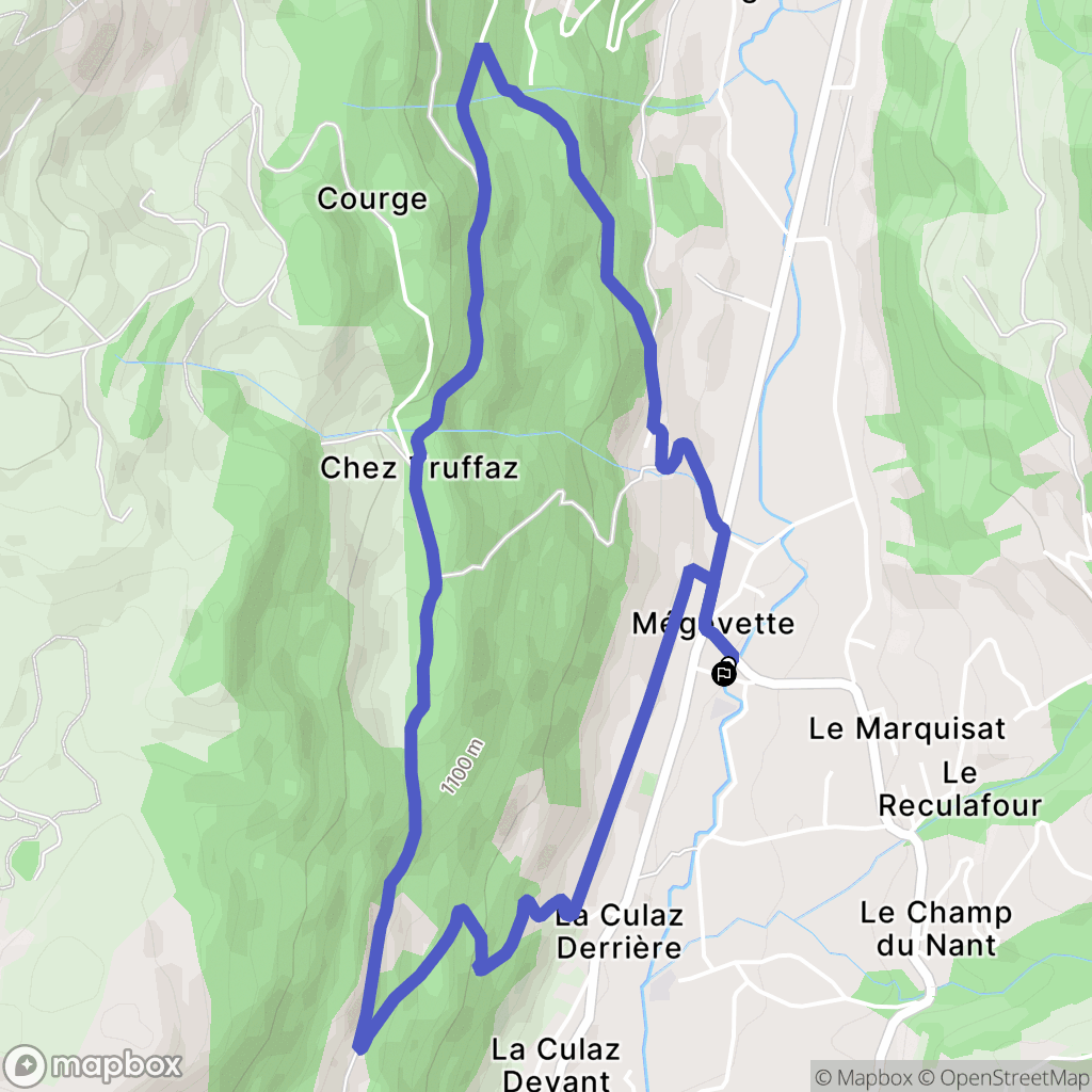 Mégevette : carte du parcours de randonnée - France