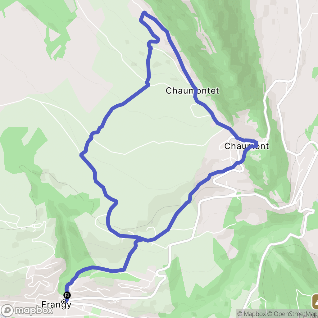 Frangy : carte du parcours de randonnée - France