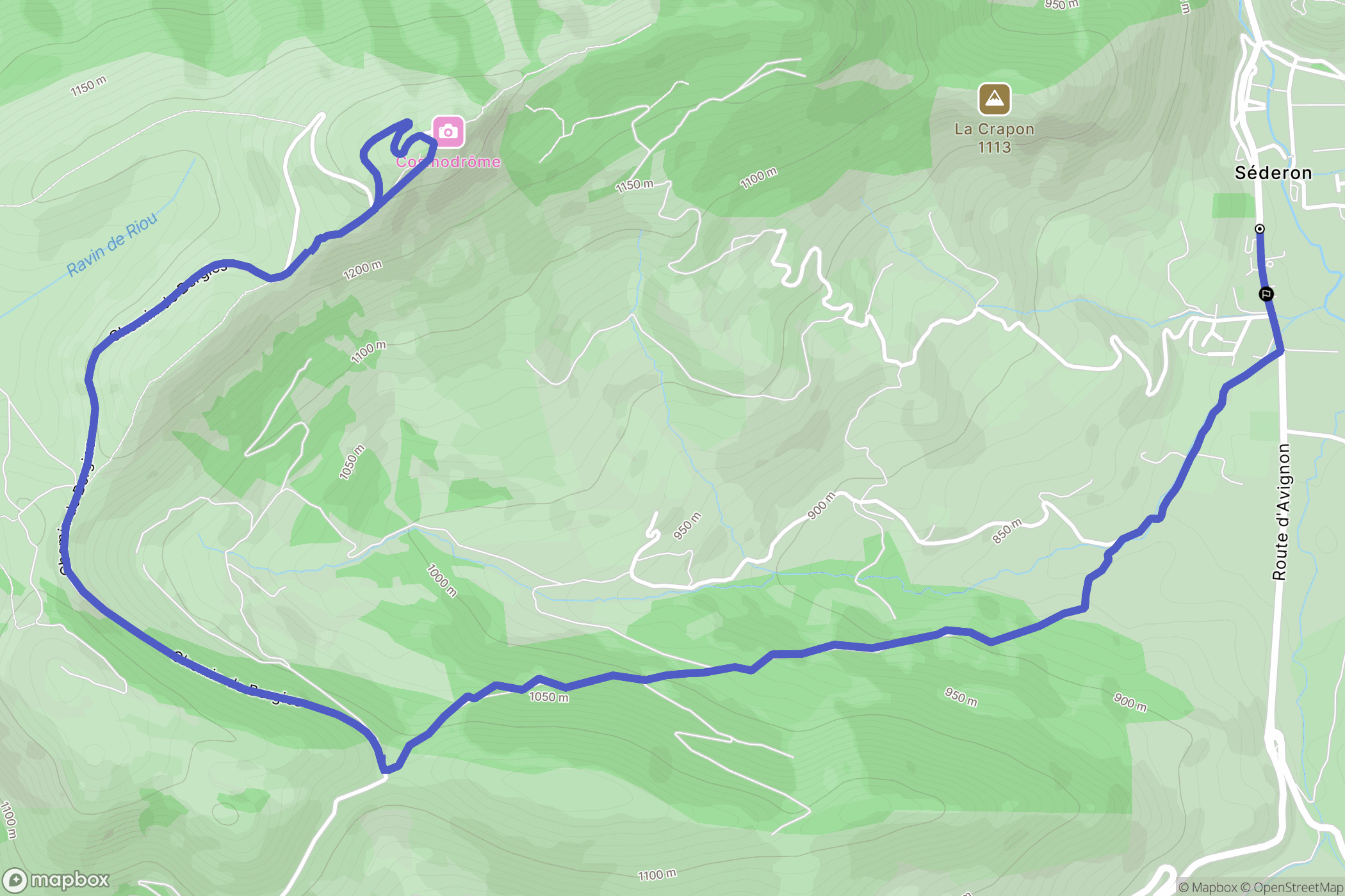 Séderon : carte du parcours de randonnée - France