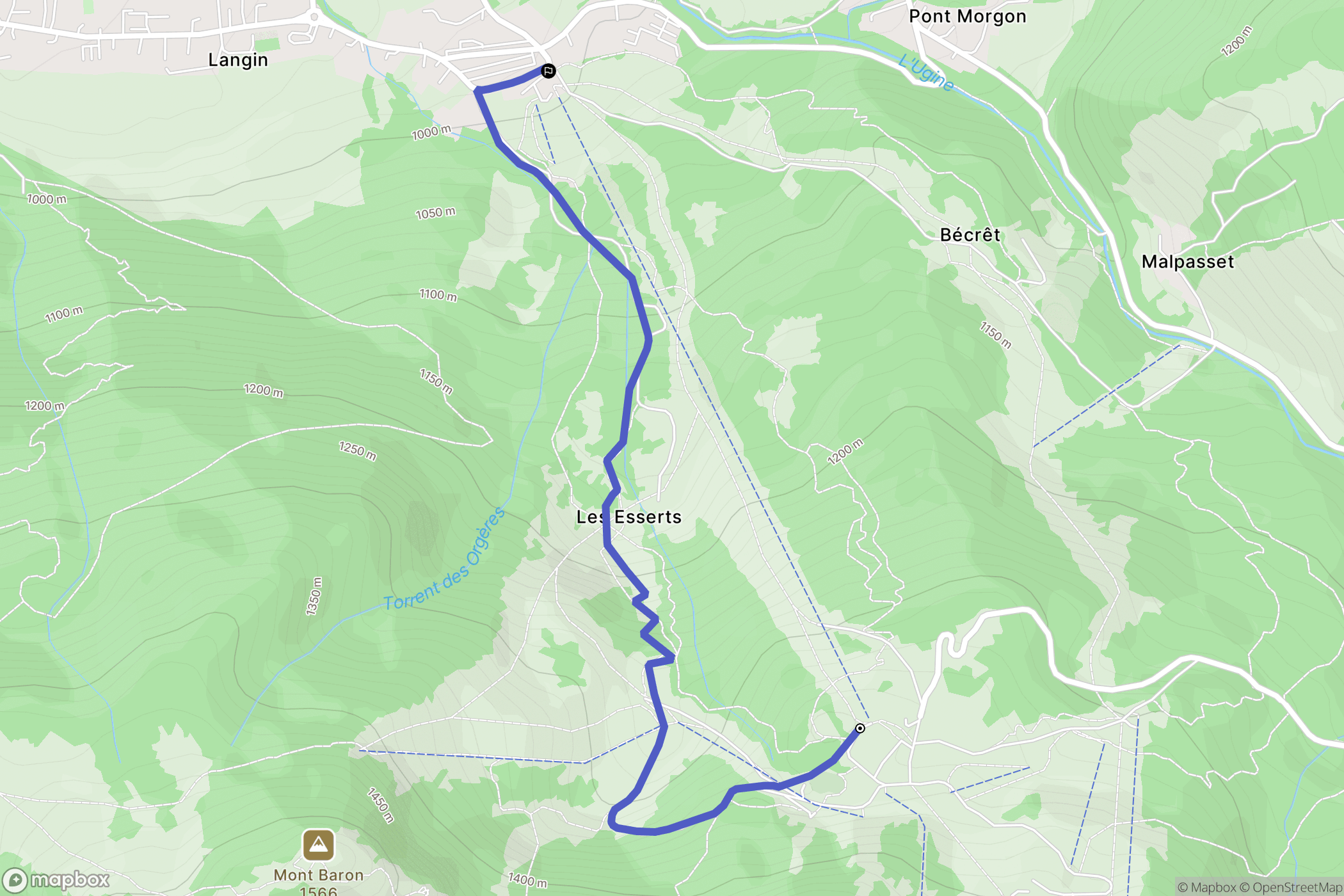 Bernex : carte du parcours de randonnée - France