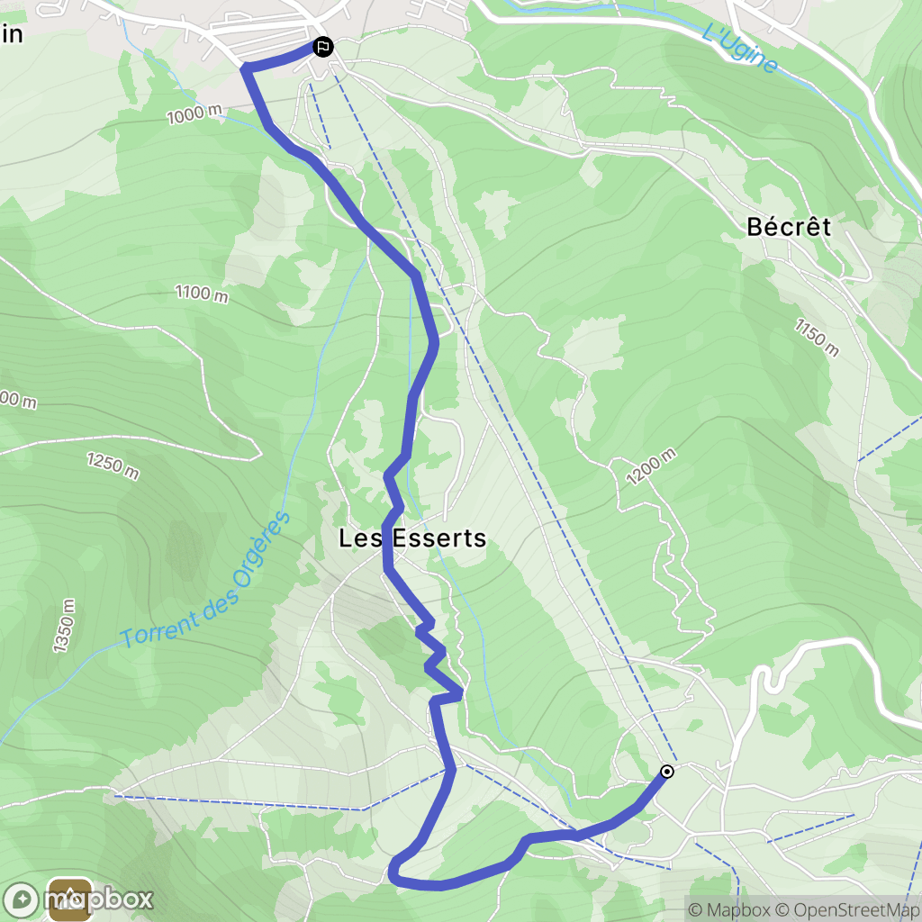 Bernex : carte du parcours de randonnée - France