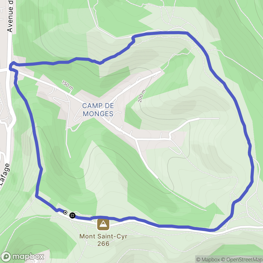 Cahors : carte du parcours de randonnée - France