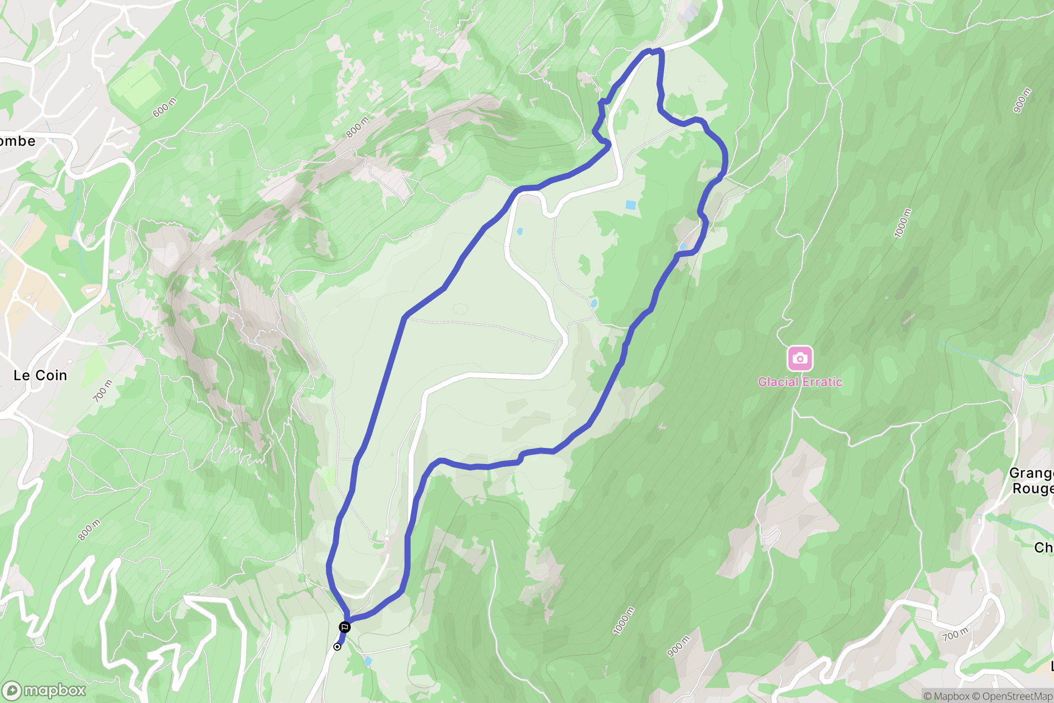 La Muraz : carte du parcours de randonnée - France