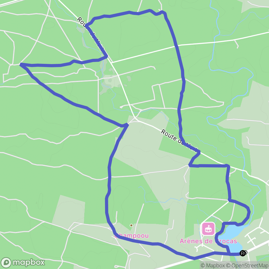 Brocas : carte du parcours de randonnée - France