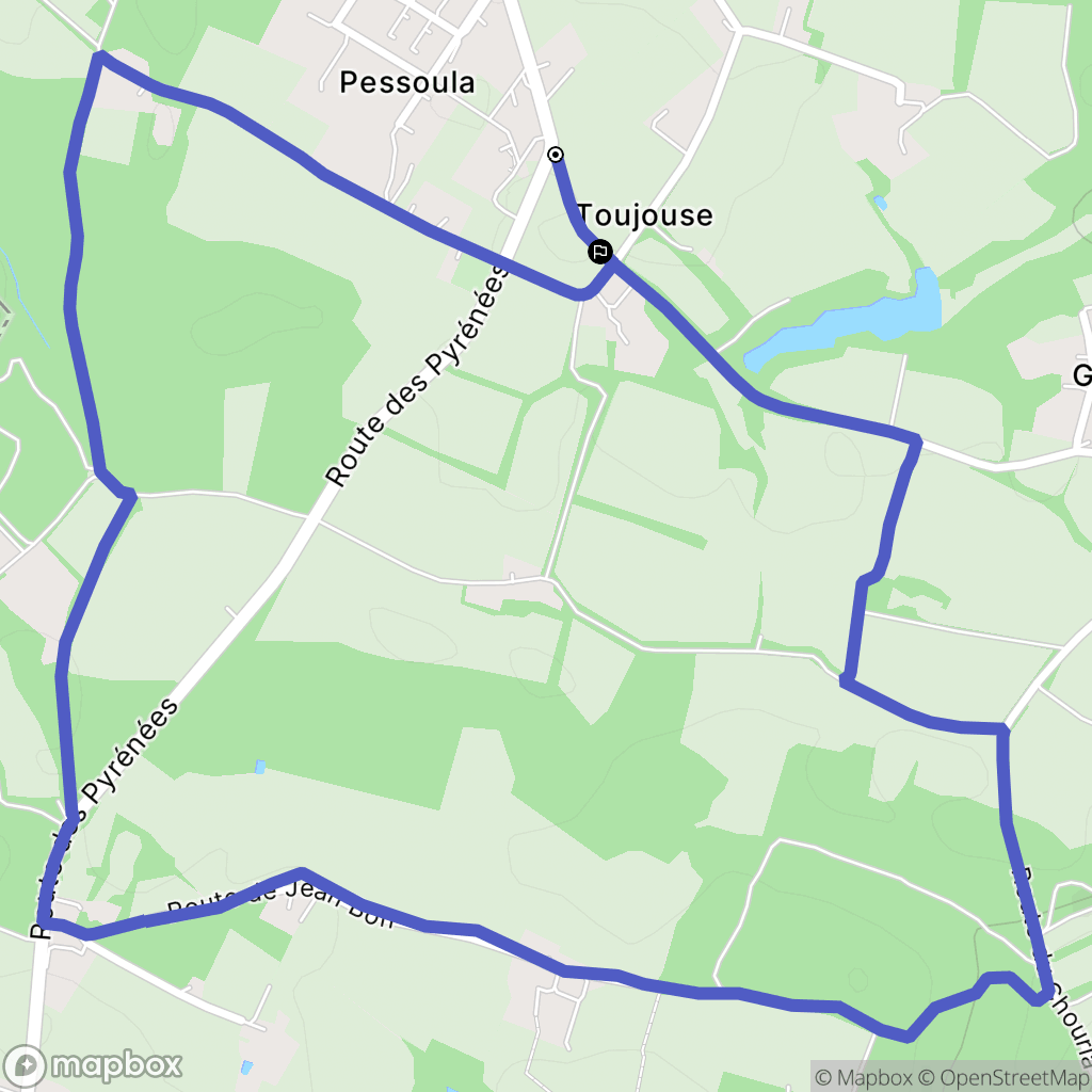 Toujouse : carte du parcours de randonnée - France