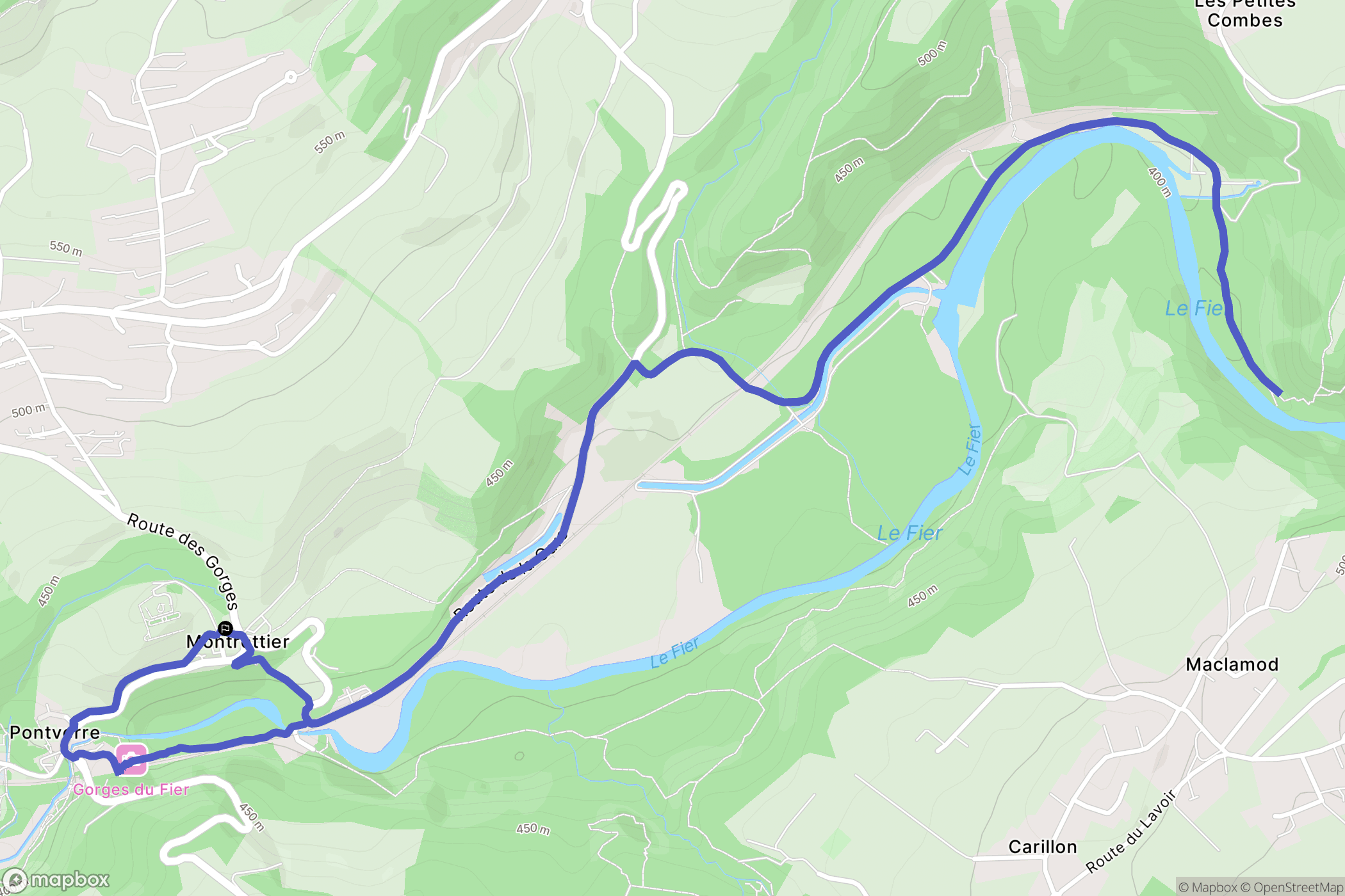 Lovagny : carte du parcours de randonnée - France