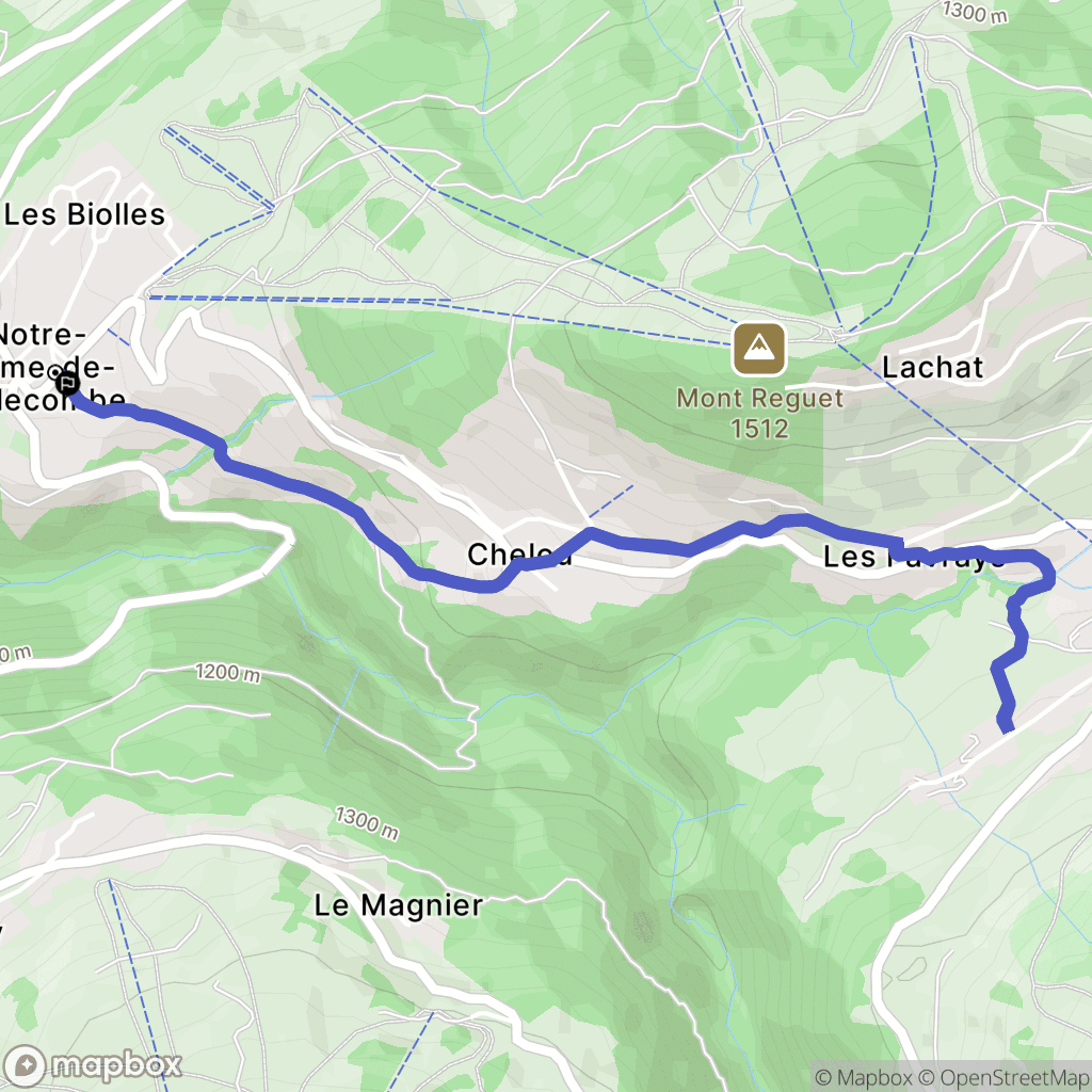 Notre-Dame-de-Bellecombe : carte du parcours de randonnée - France