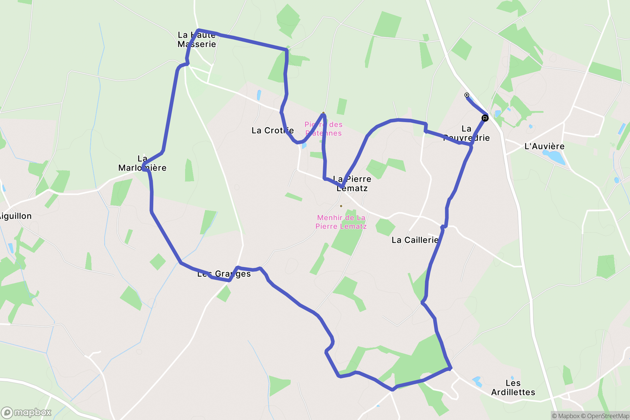 Chauve : carte du parcours de randonnée - France