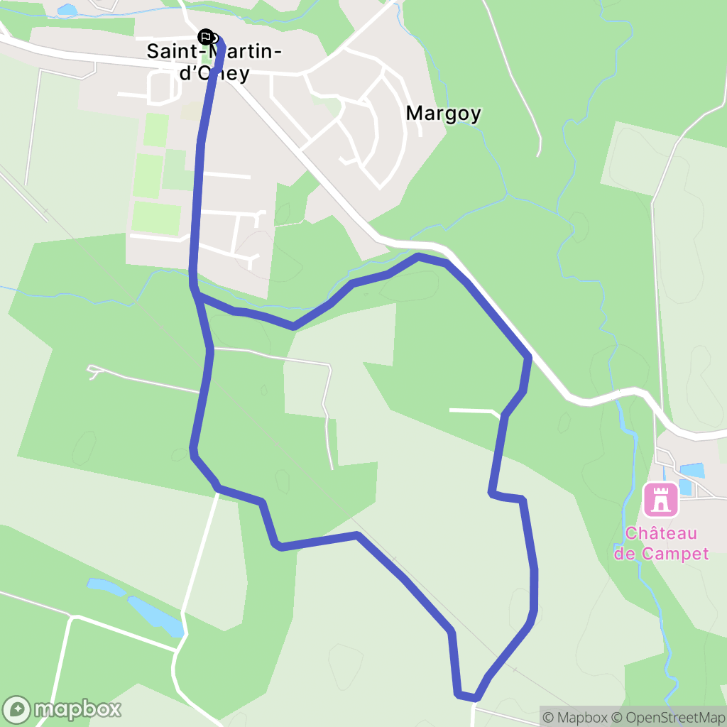 Saint-Martin-d'Oney : carte du parcours de randonnée - France