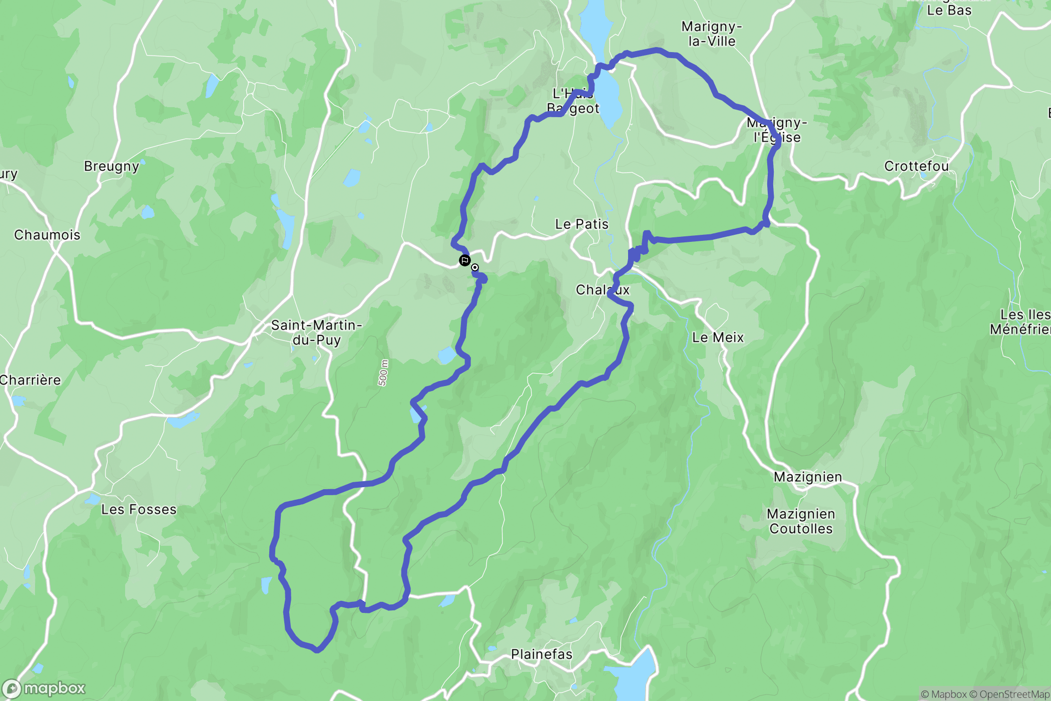 Saint-Martin-du-Puy : carte du parcours de randonnée - France