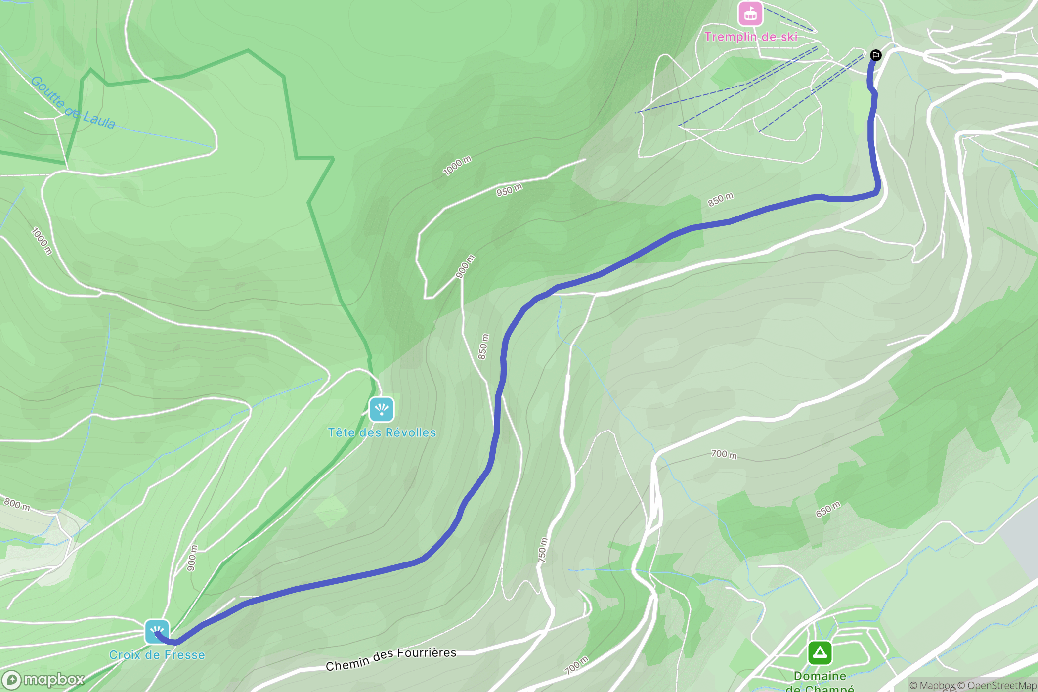 Bussang : carte du parcours de randonnée - France