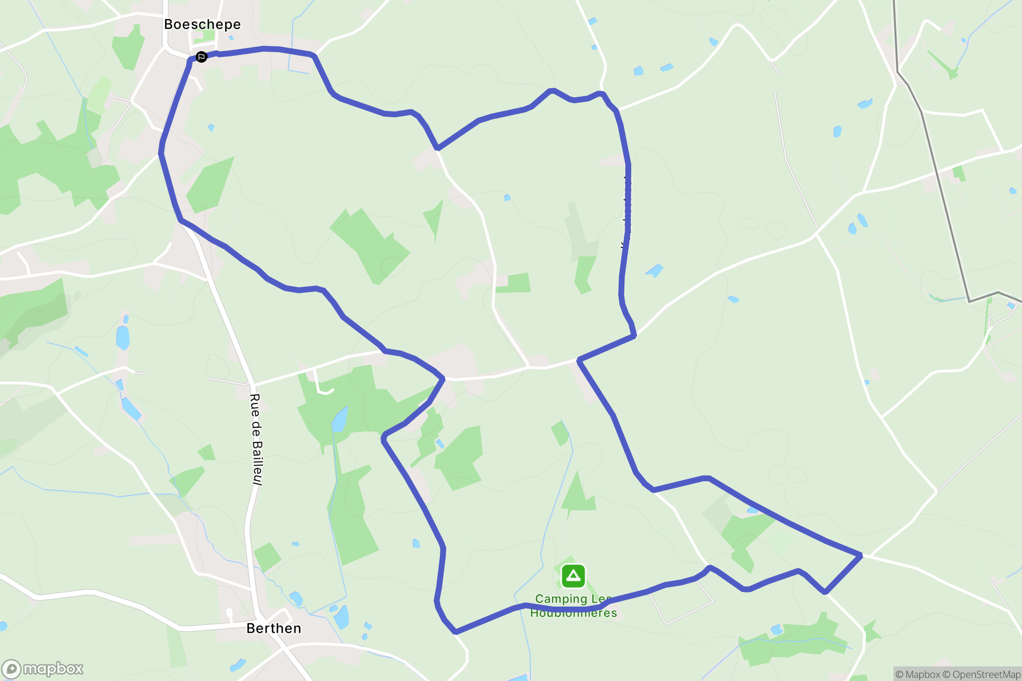 Boeschepe : carte du parcours de randonnée - France