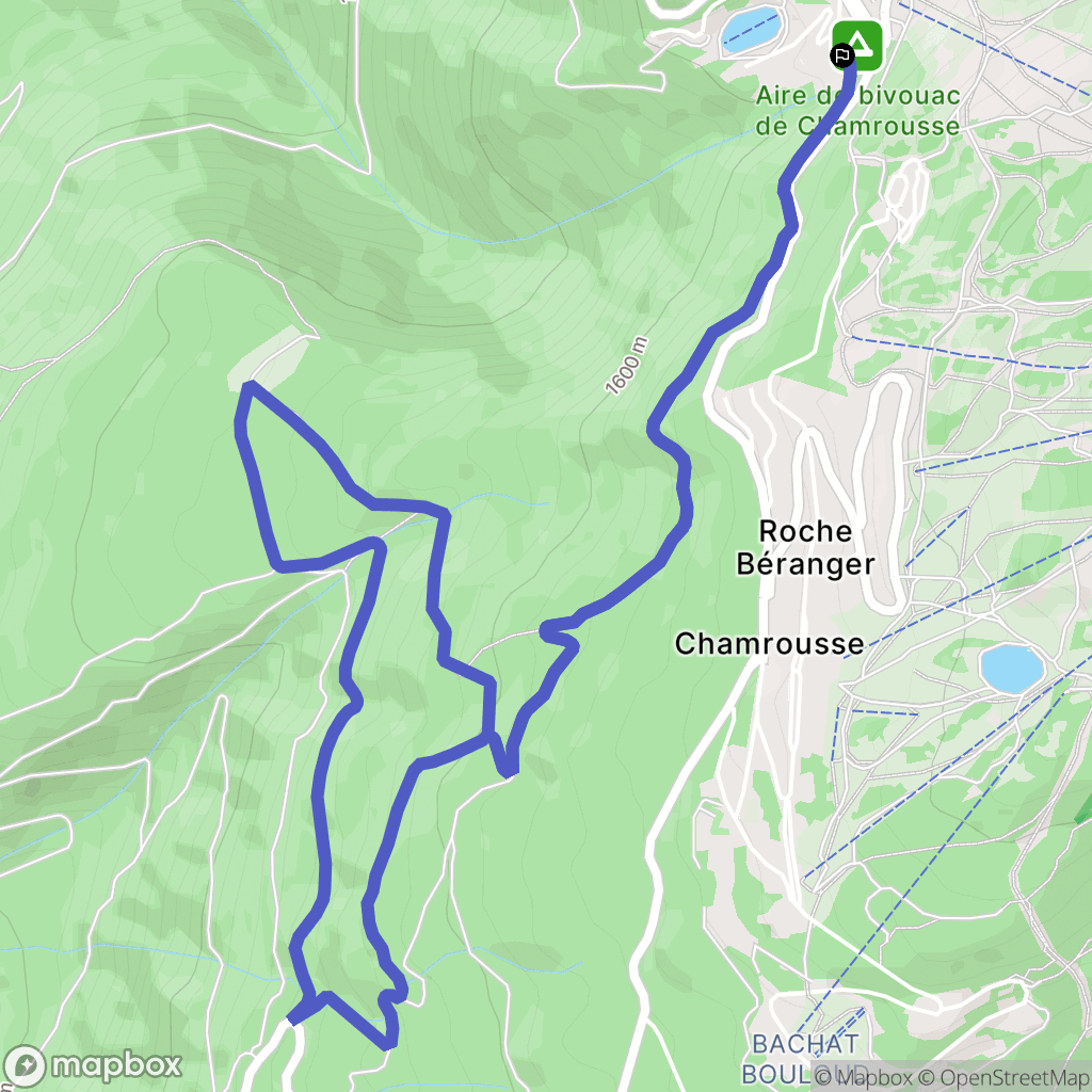 Chamrousse : carte du parcours de randonnée - France