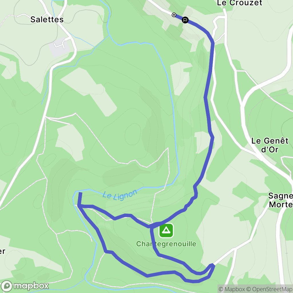 Le Crouzet, Chambon-Sur-Lignon : carte du parcours de randonnée - France