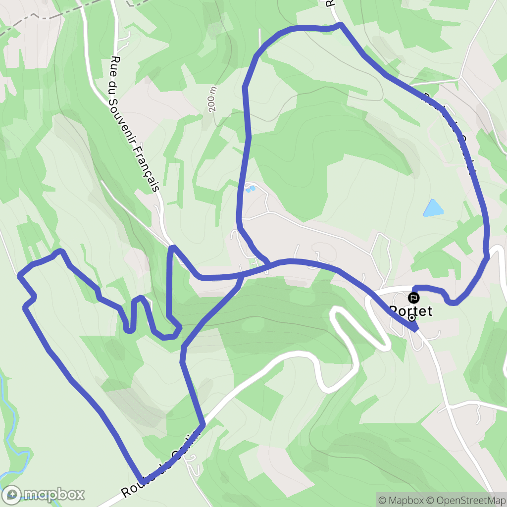 Portet : carte du parcours de randonnée - France