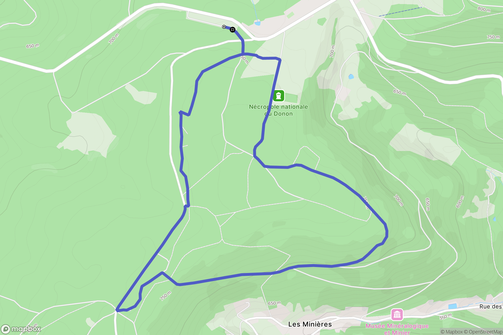 Grandfontaine : carte du parcours de randonnée - France