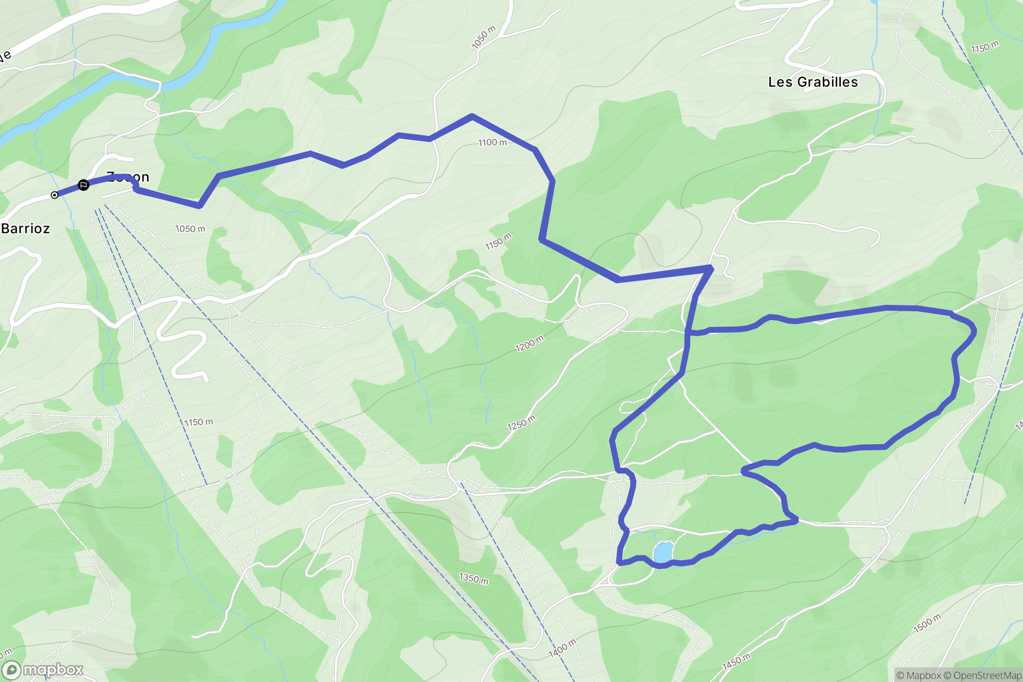Flumet : carte du parcours de randonnée - France