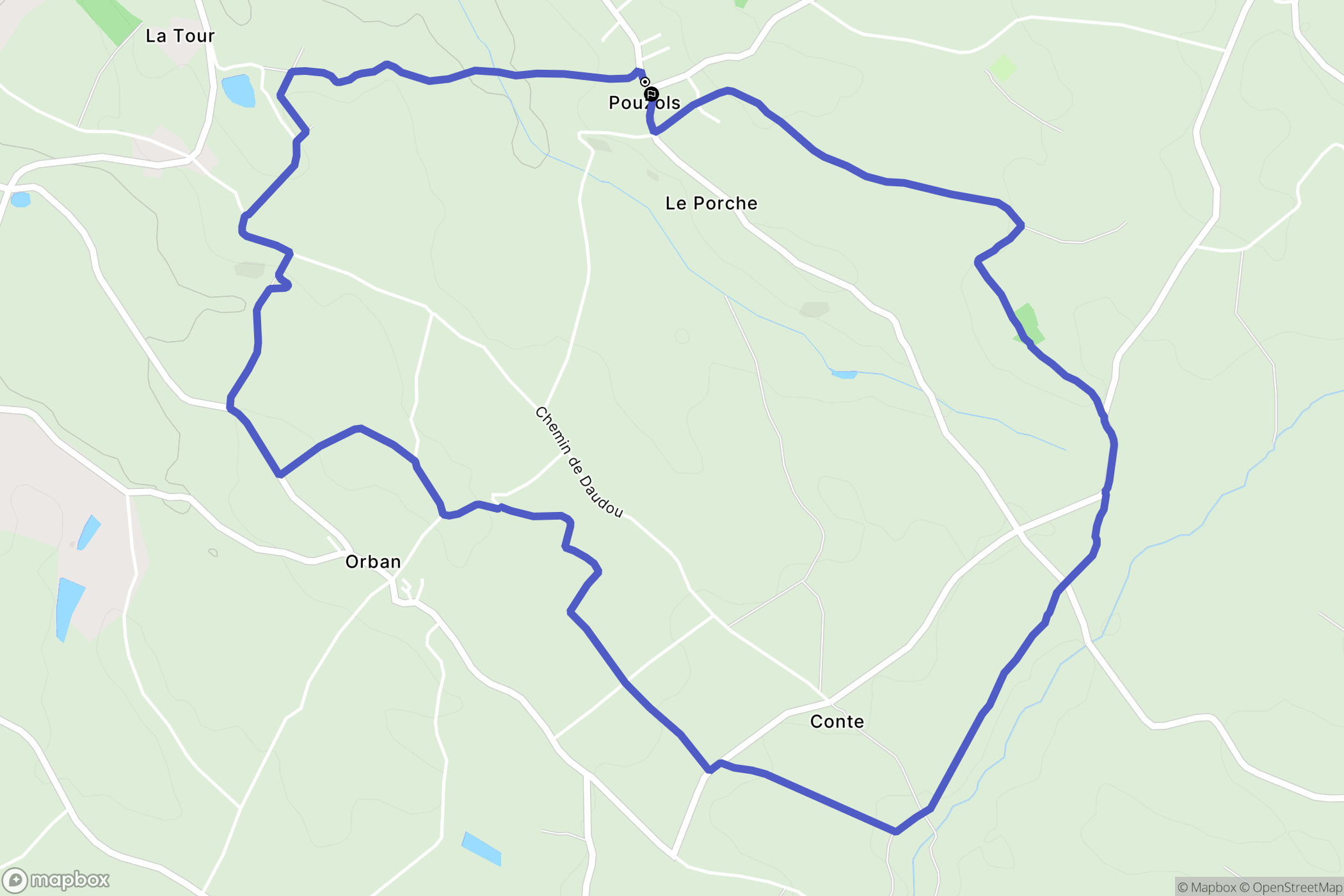 Poulan-Pouzols : carte du parcours de randonnée - France