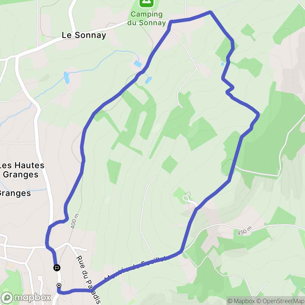 Sourcieux-les-Mines : carte du parcours de randonnée - France