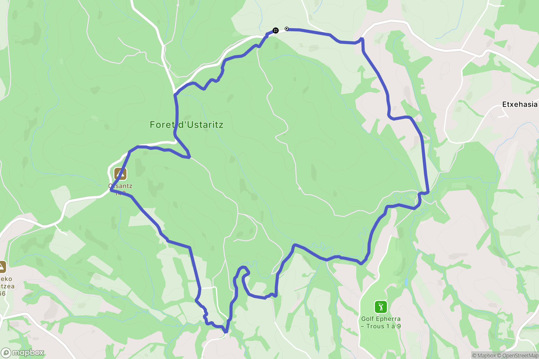 Ustaritz : carte du parcours de randonnée - France