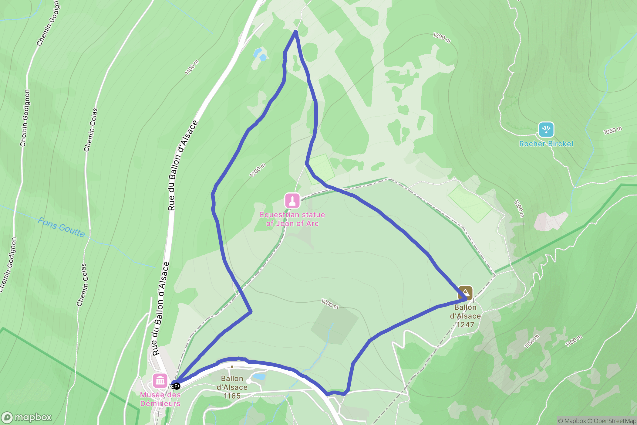 Saint-Maurice-sur-Moselle : carte du parcours de randonnée - France
