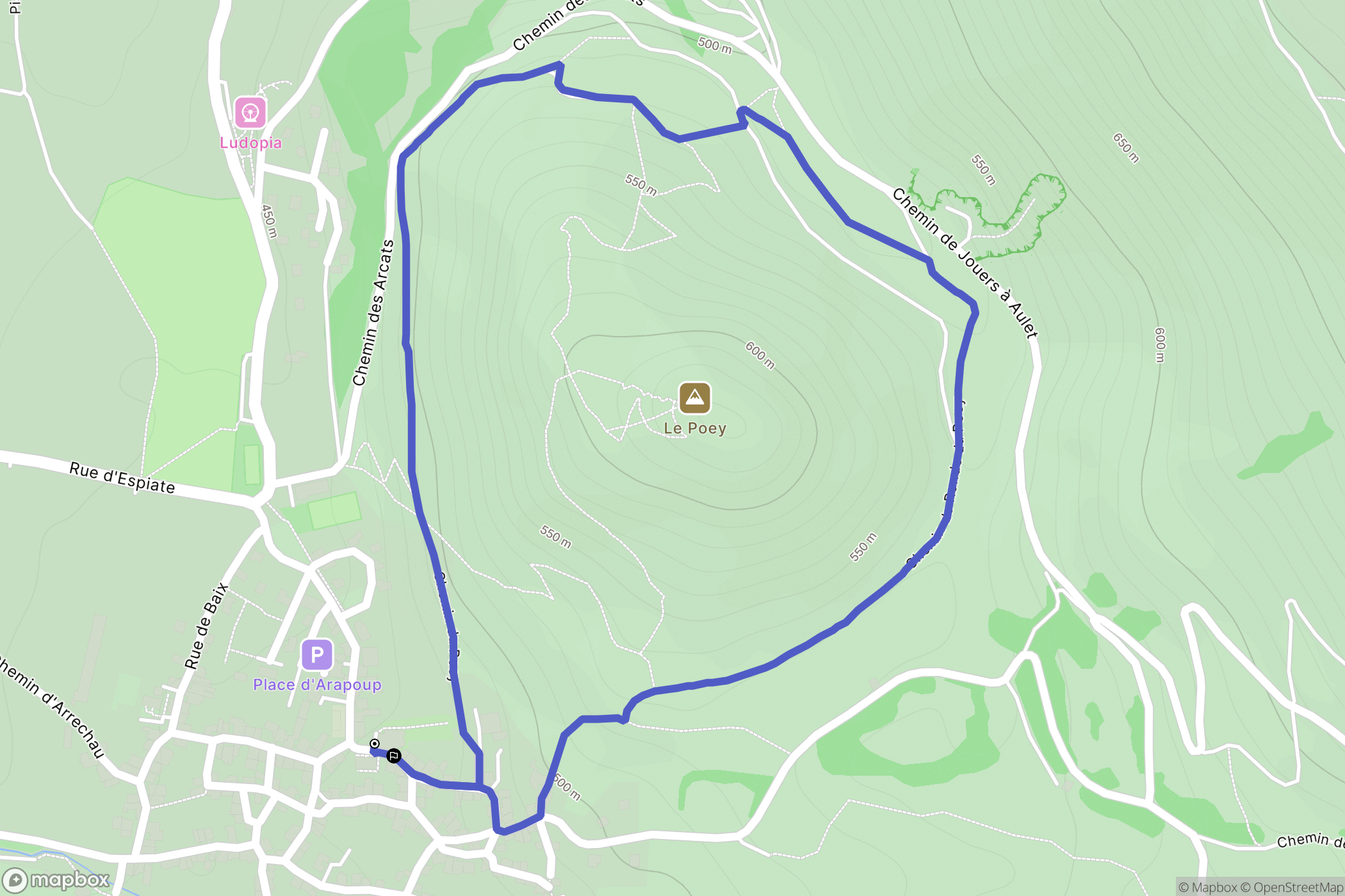Accous : carte du parcours de randonnée - France