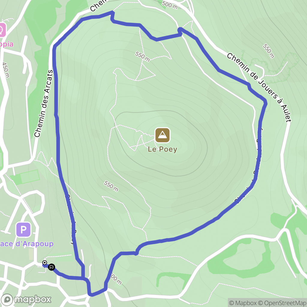 Accous : carte du parcours de randonnée - France