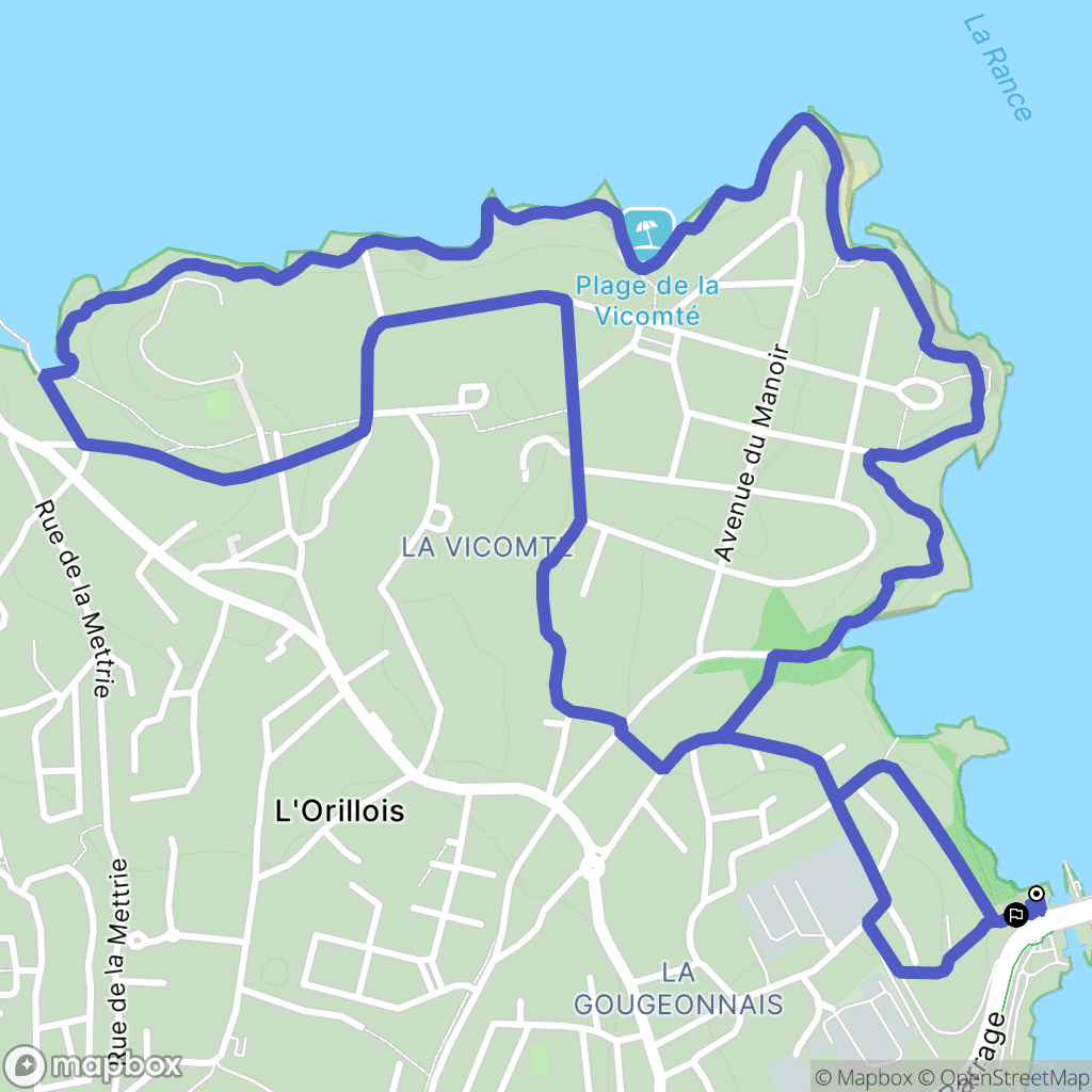 Saint-Malo : carte du parcours de randonnée - France
