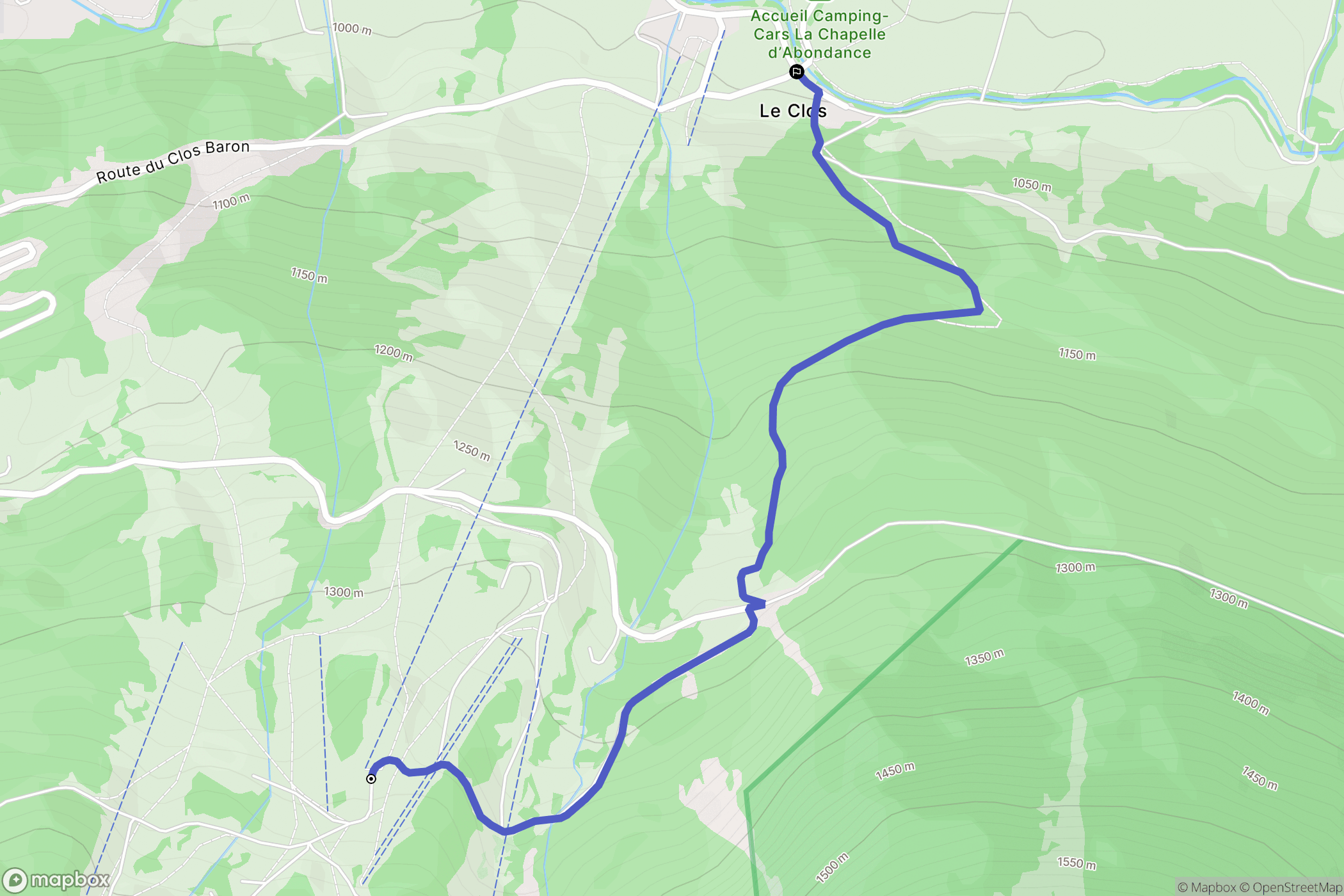 La Chapelle-d'Abondance : carte du parcours de randonnée - France