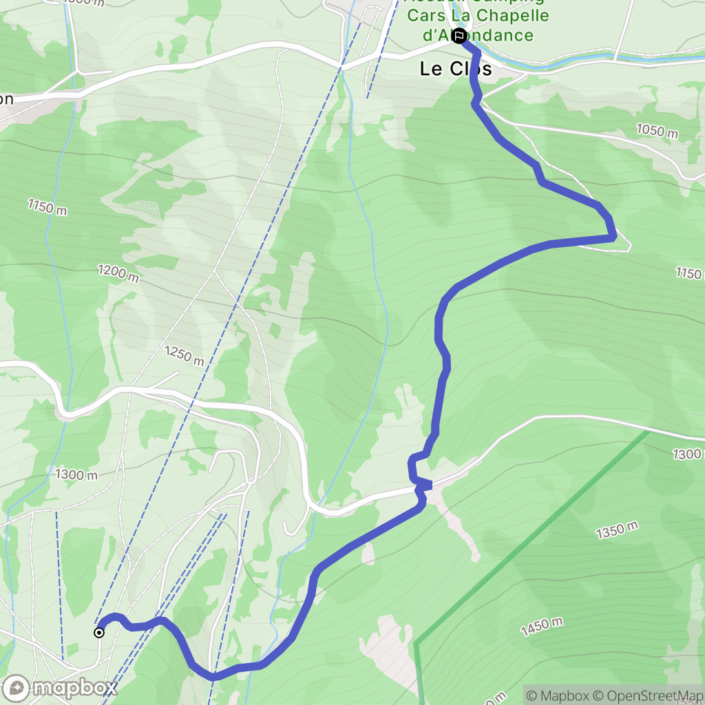 La Chapelle-d'Abondance : carte du parcours de randonnée - France