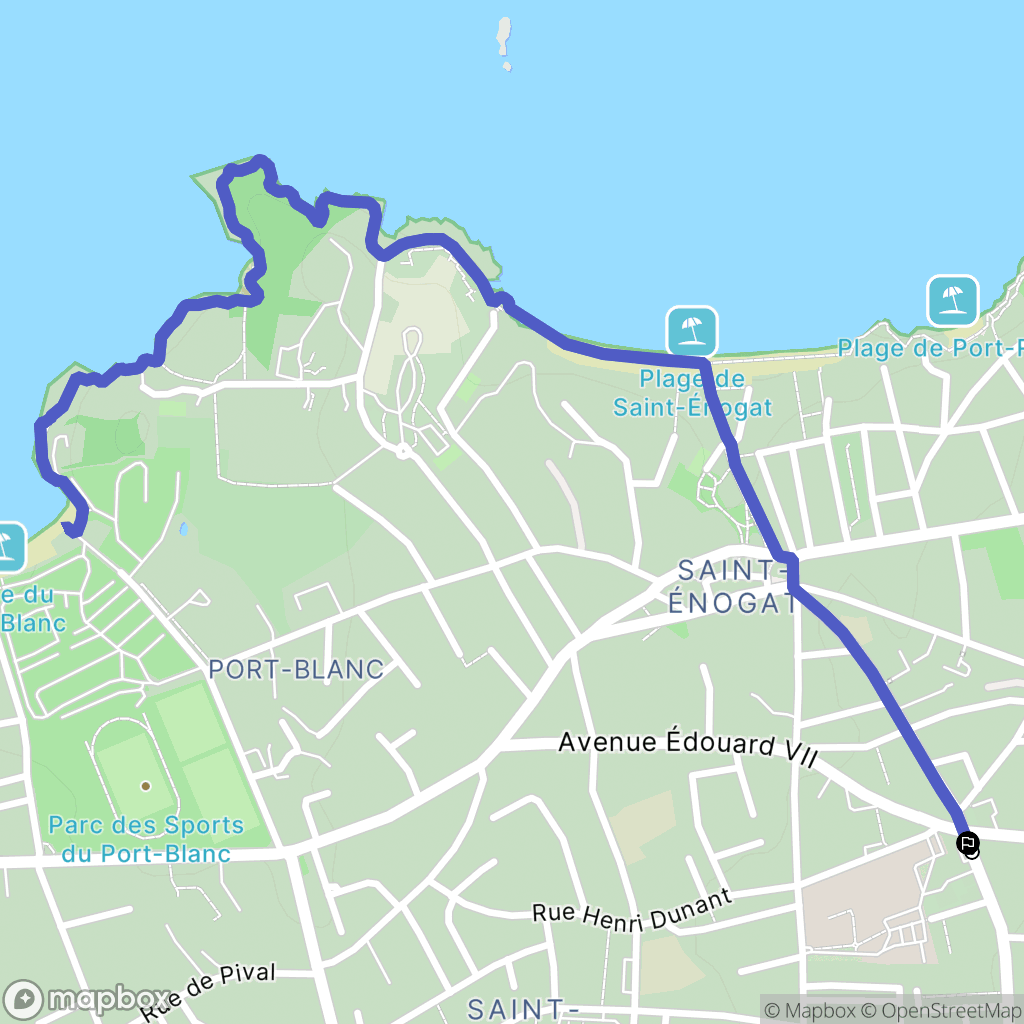 Dinard : carte du parcours de randonnée - France