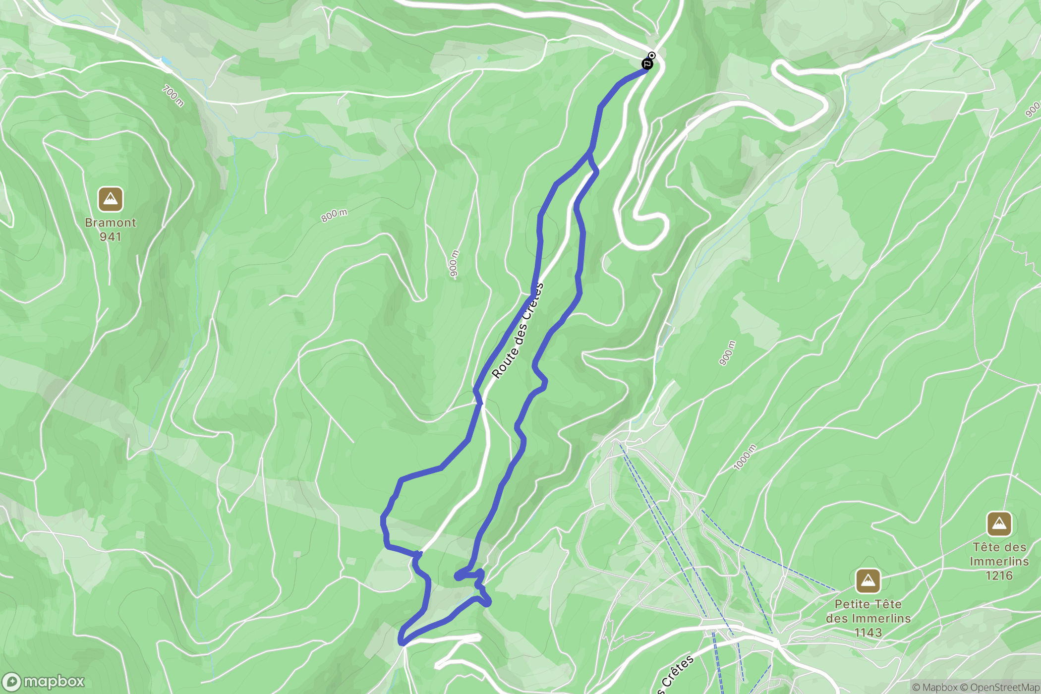 Plainfaing : carte du parcours de randonnée - France