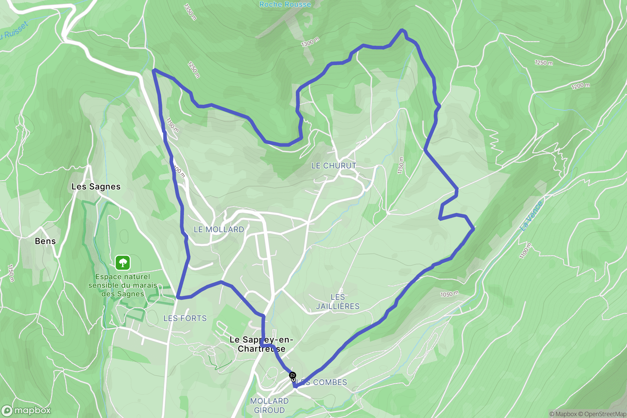 Le Sappey-en-Chartreuse : carte du parcours de randonnée - France