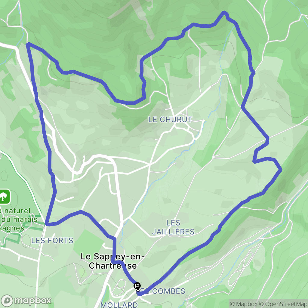 Le Sappey-en-Chartreuse : carte du parcours de randonnée - France