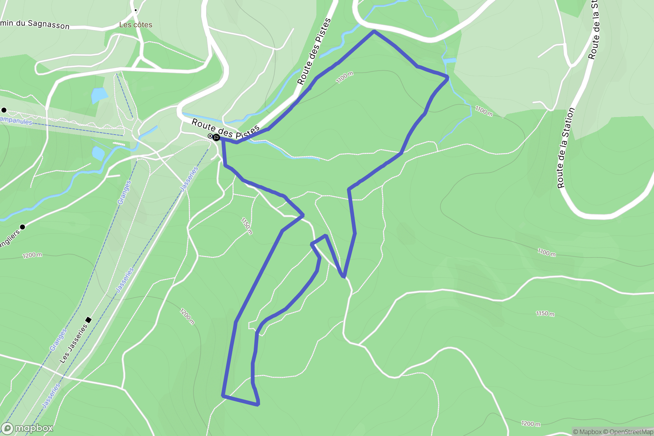 Chalmazel-Jeansagnière : carte du parcours de randonnée - France