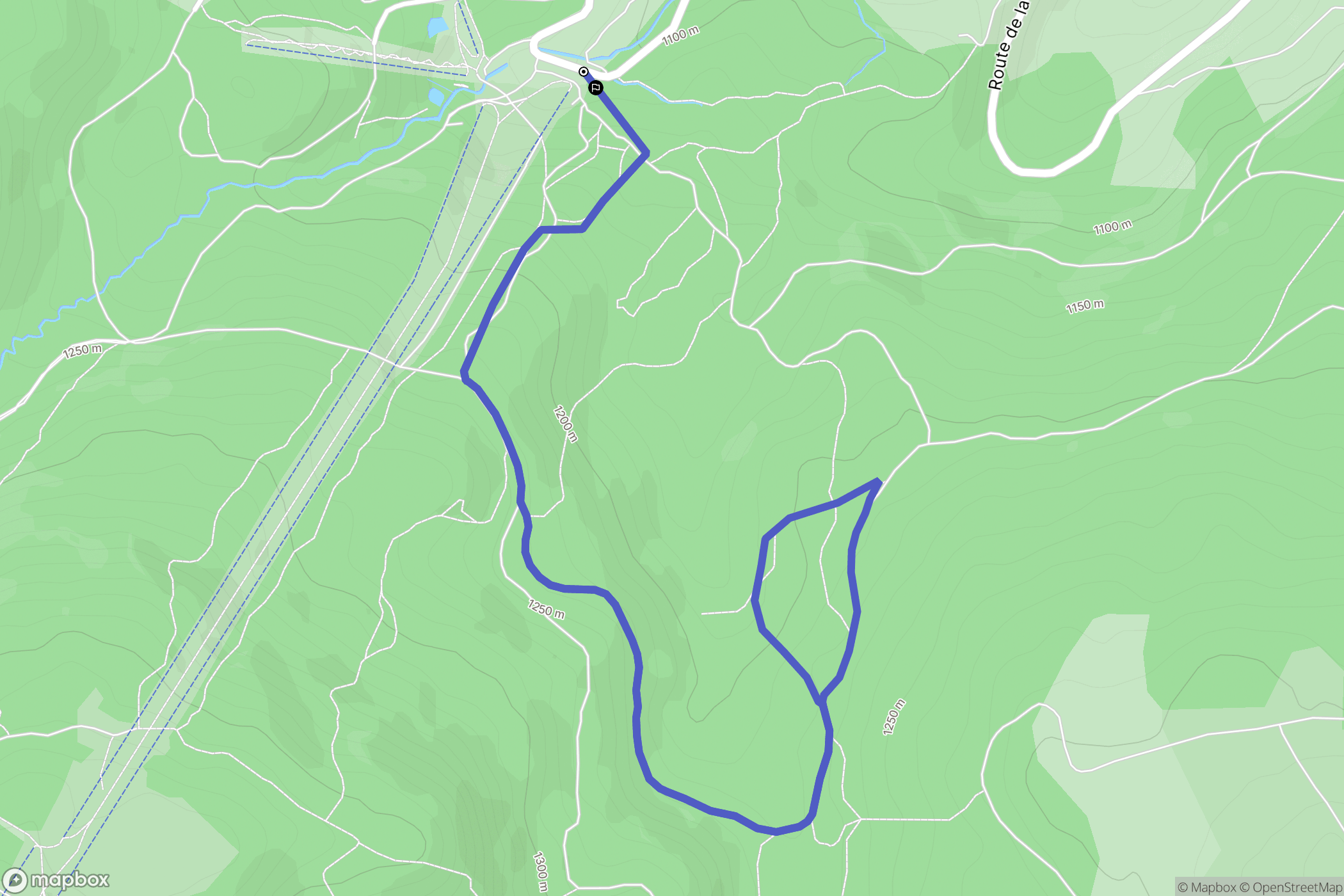 Chalmazel-Jeansagnière : carte du parcours de randonnée - France