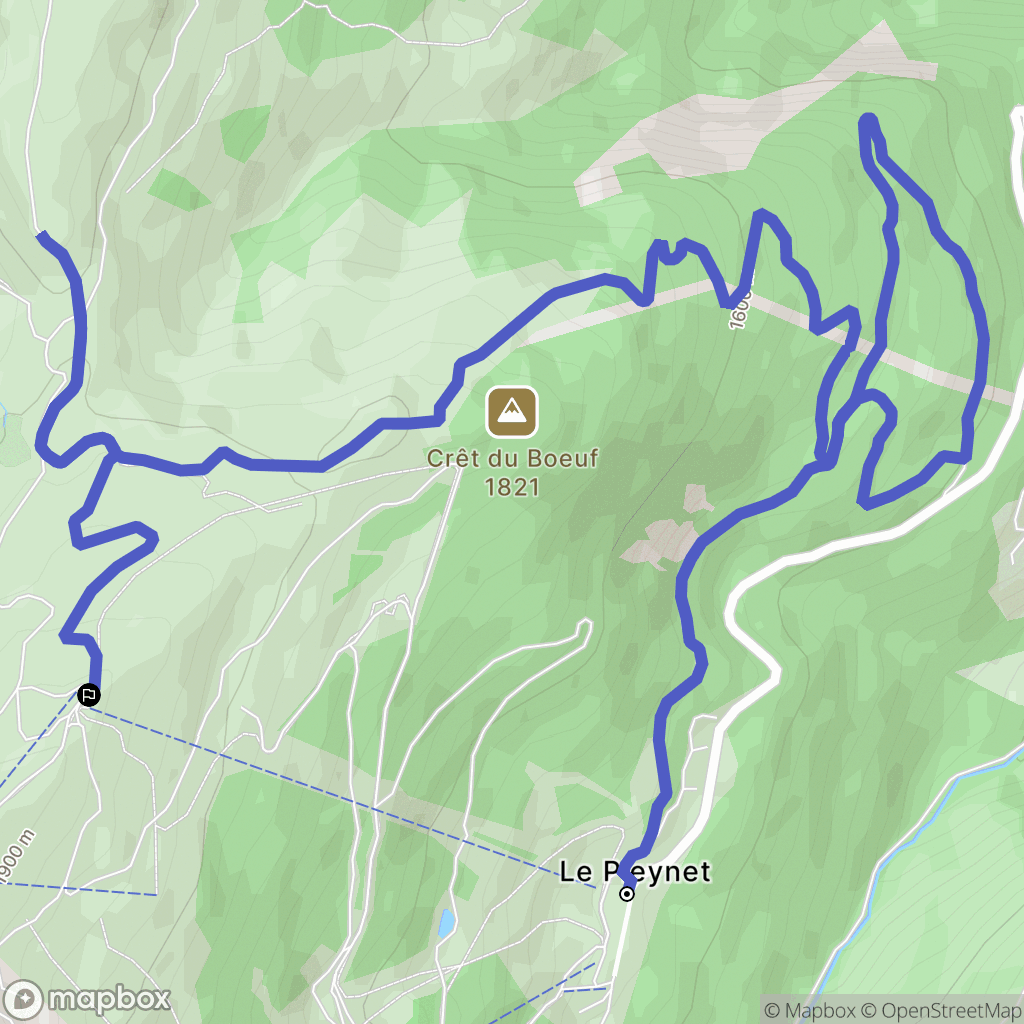 Le Haut-Bréda : carte du parcours de randonnée - France