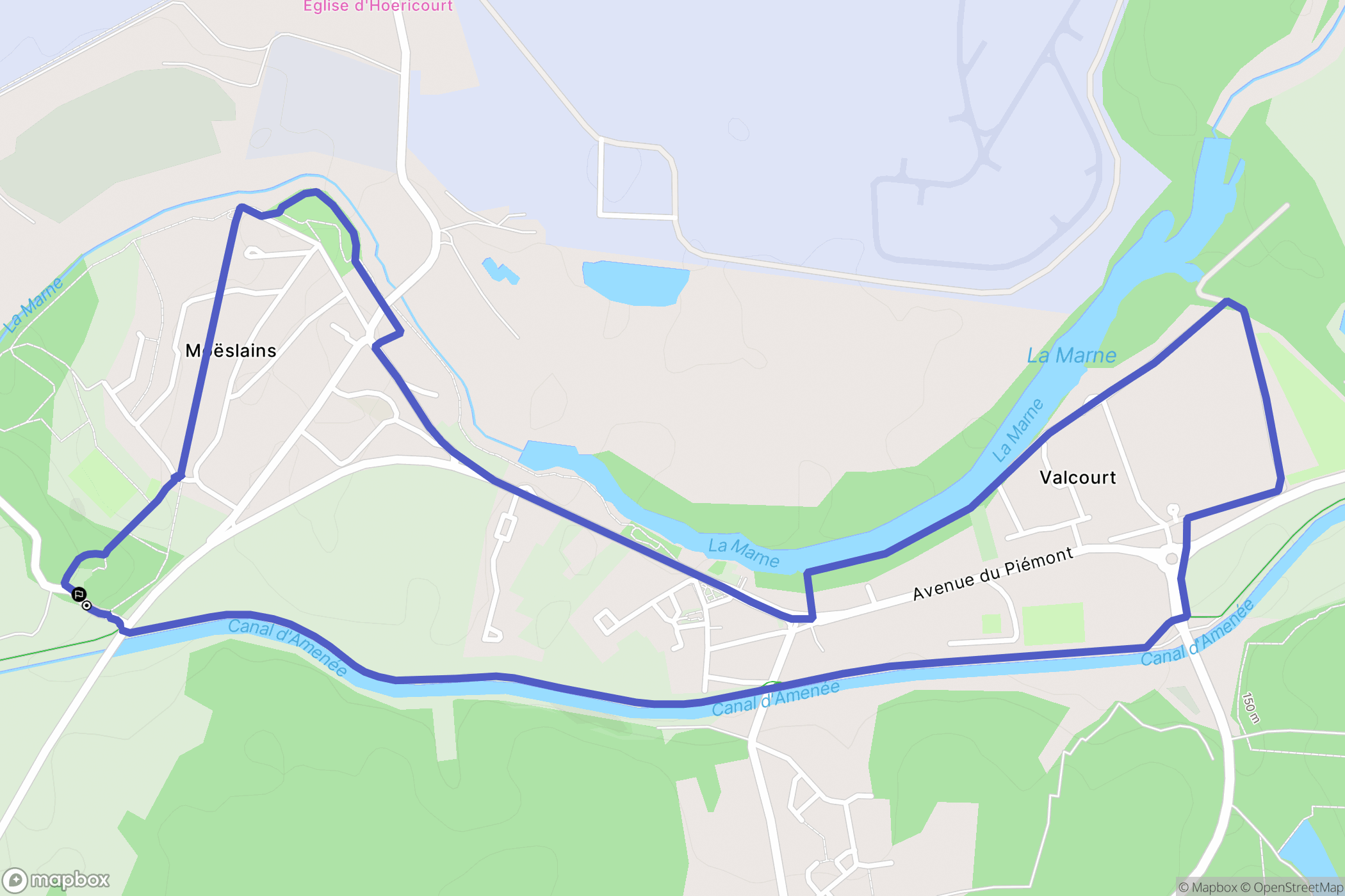 Moëslains : carte du parcours de randonnée - France