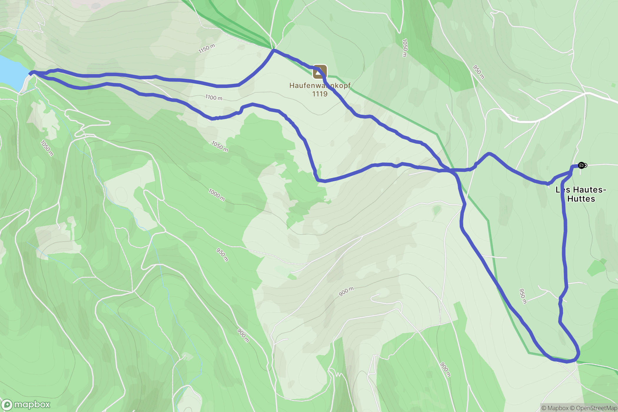 Orbey : carte du parcours de randonnée - France