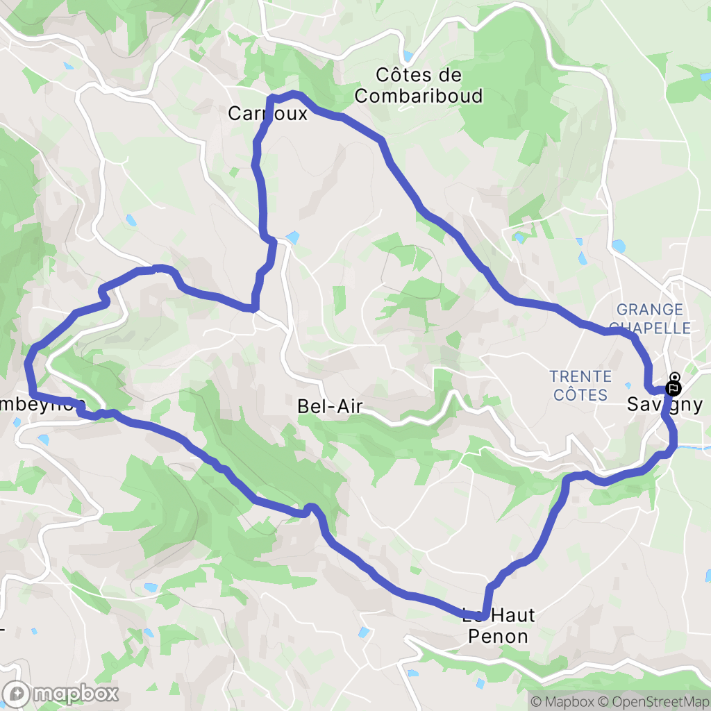 Savigny : carte du parcours de randonnée - France