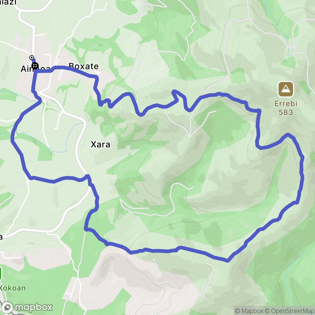 Ainhoa : carte du parcours de randonnée - France
