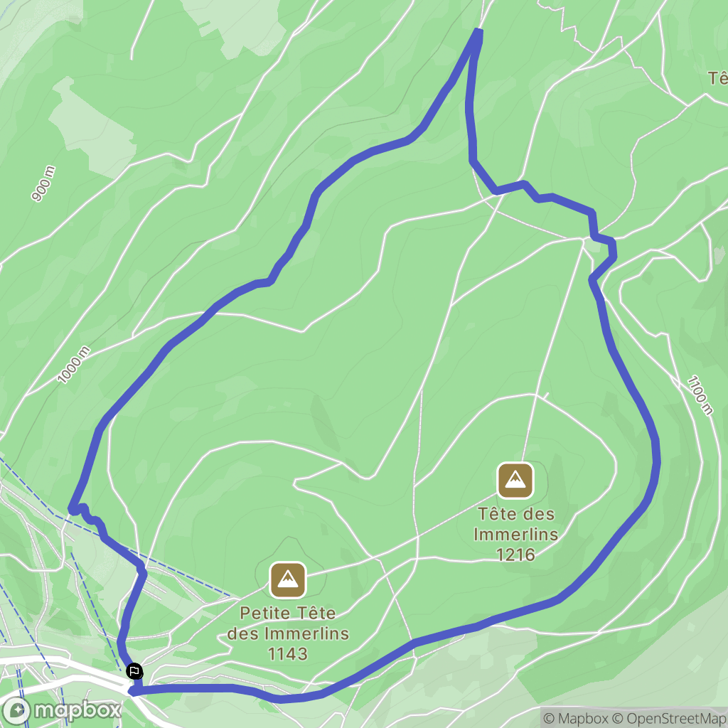 Le Bonhomme : carte du parcours de randonnée - France