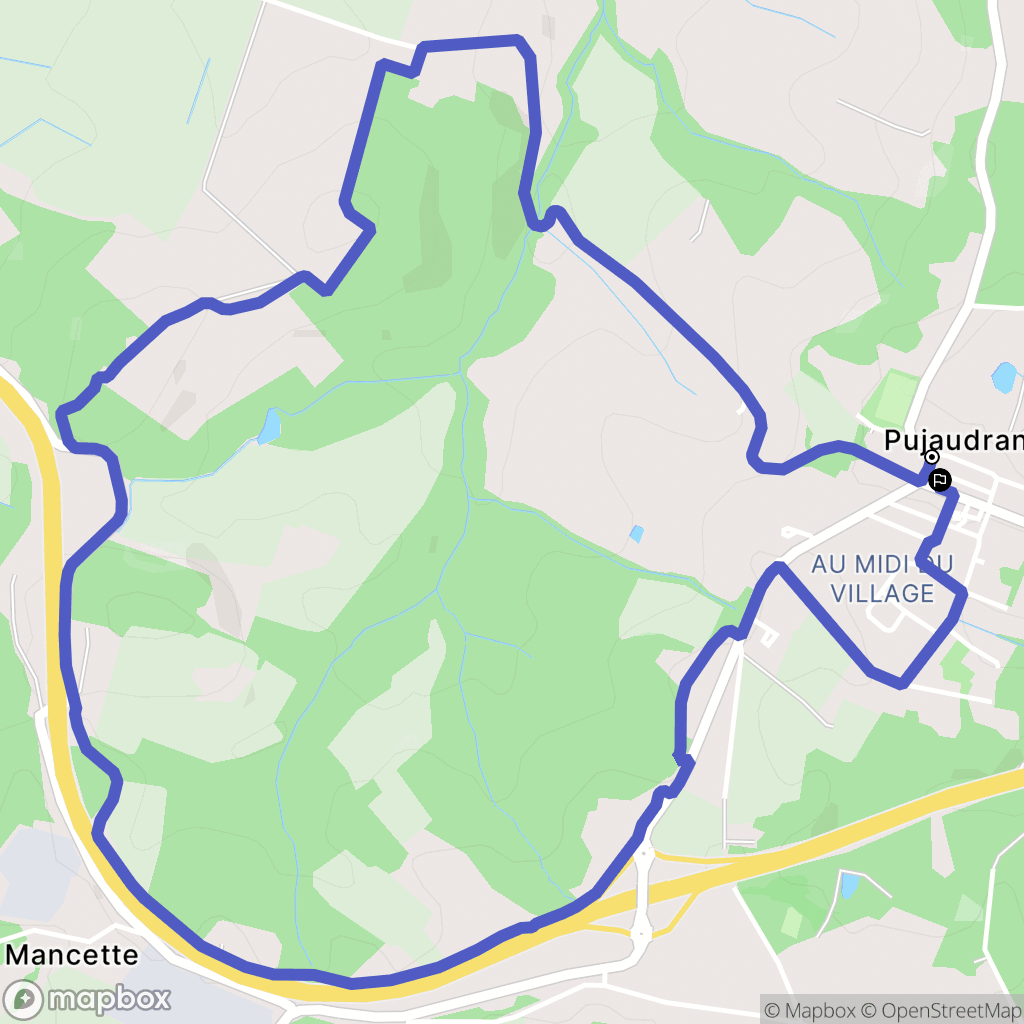 Pujaudran : carte du parcours de randonnée - France
