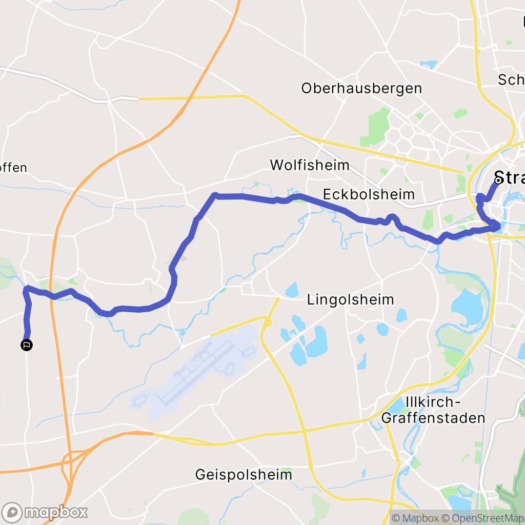 Strasbourg : carte du parcours de randonnée - France