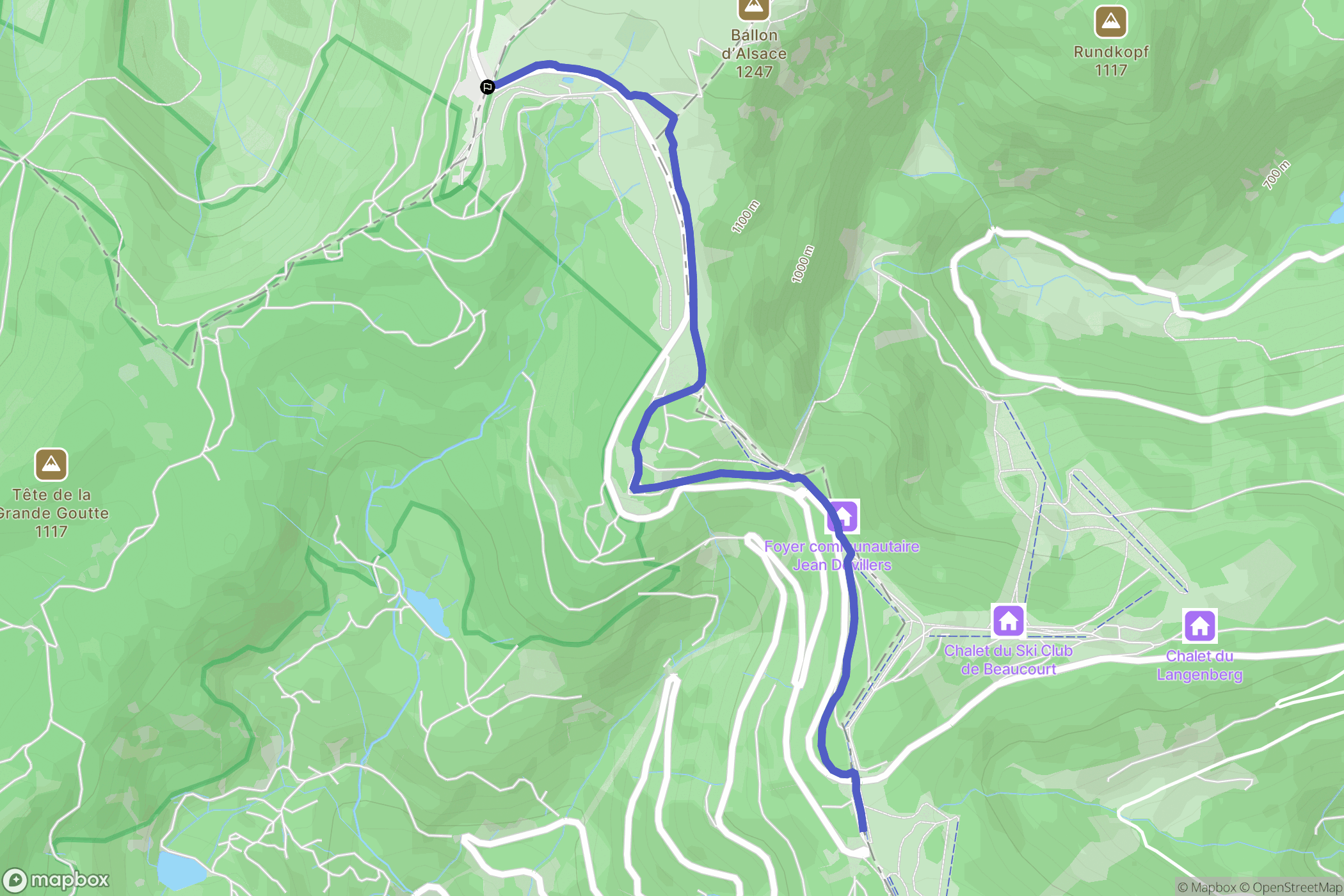 Saint-Maurice-sur-Moselle : carte du parcours de randonnée - France
