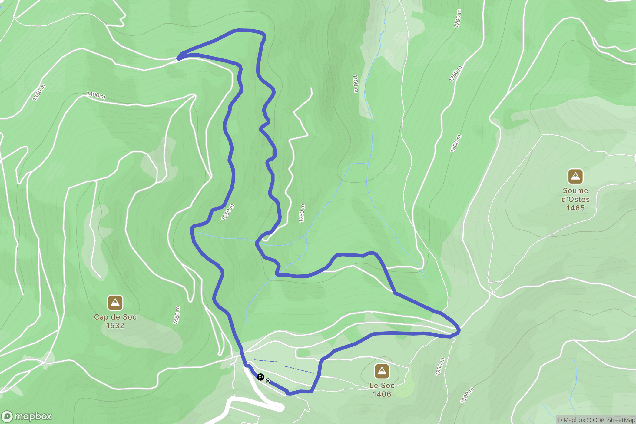 Aucun : carte du parcours de randonnée - France