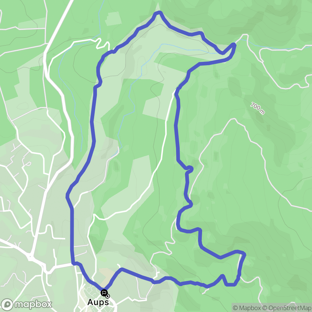 Aups : carte du parcours de randonnée - France
